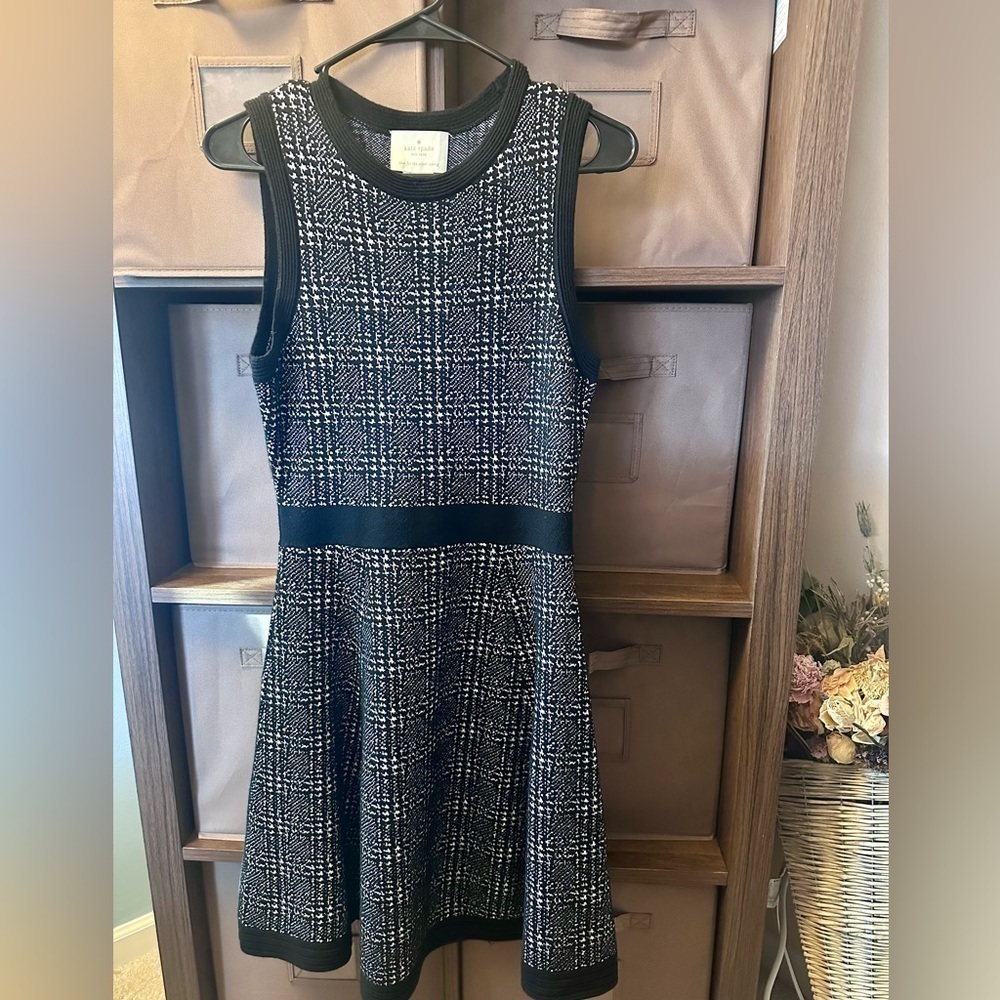 Kate Spade Houndstooth Plaid Sweater Dress Size Small - Picture 11 of 12